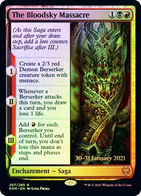 The Bloodsky Massacre [Kaldheim Prerelease Promos] MTG Single Magic: The Gathering | Red Claw Gaming