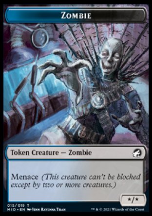 Zombie (005) // Zombie (015) Double-Sided Token [Innistrad: Midnight Hunt Tokens] MTG Single Magic: The Gathering | Red Claw Gaming