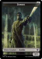 Salamander Warrior // Zombie Double-Sided Token [Murders at Karlov Manor Commander Tokens] MTG Single Magic: The Gathering | Red Claw Gaming
