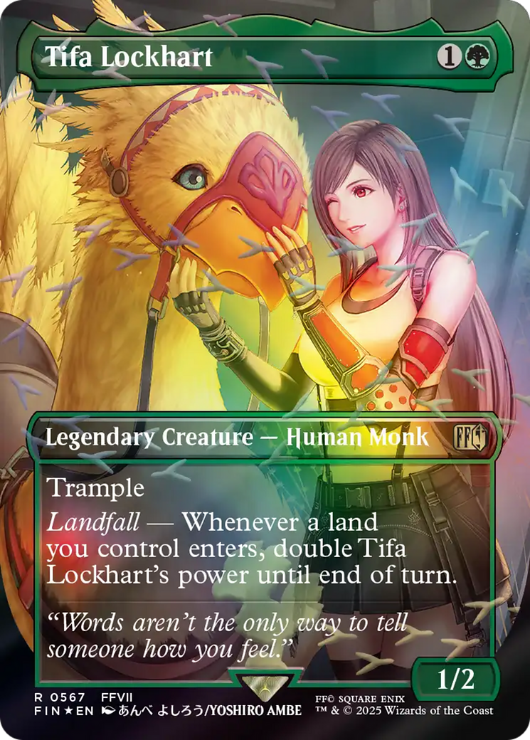 Tifa Lockhart (Borderless) (Chocobo Track Foil) [FINAL FANTASY] MTG Single Magic: The Gathering | Red Claw Gaming