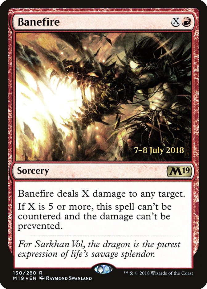 Banefire [Core Set 2019 Prerelease Promos] MTG Single Magic: The Gathering | Red Claw Gaming