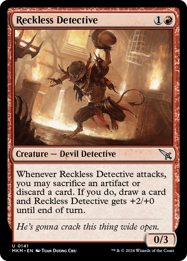 Reckless Detective [Murders at Karlov Manor] MTG Single Magic: The Gathering    | Red Claw Gaming