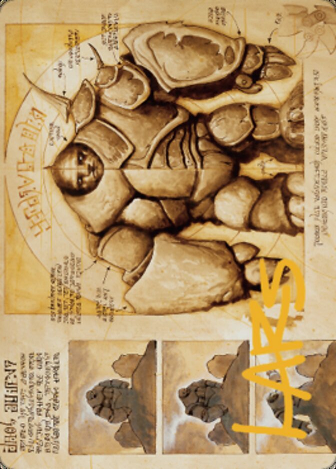 Precursor Golem Art Card (Gold-Stamped Signature) [The Brothers' War Art Series] MTG Single Magic: The Gathering | Red Claw Gaming