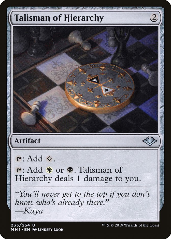 Talisman of Hierarchy [Modern Horizons] MTG Single Magic: The Gathering    | Red Claw Gaming