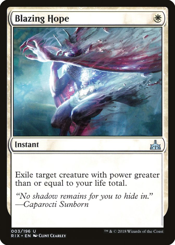 Blazing Hope [Rivals of Ixalan] MTG Single Magic: The Gathering | Red Claw Gaming