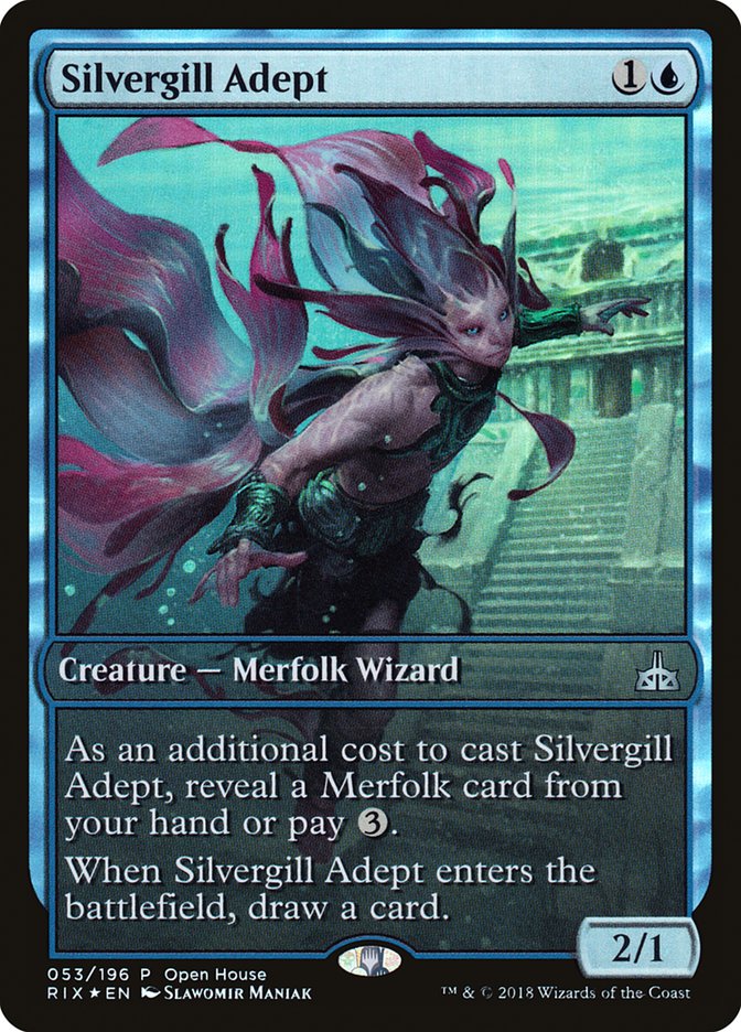 Silvergill Adept (Open House) (Extended Art) [Rivals of Ixalan Promos] MTG Single Magic: The Gathering | Red Claw Gaming