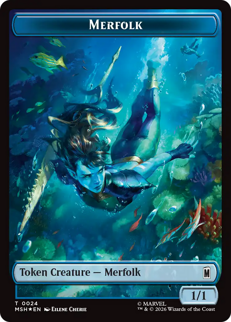 Council of Reeds (024) // Merfolk (024) Double-Sided Token (Surge Foil) [Marvel Super Heroes Commander Tokens] | Red Claw Gaming