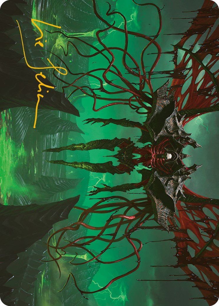 Archfiend of the Dross Art Card (Gold-Stamped Signature) [Phyrexia: All Will Be One Art Series] MTG Single Magic: The Gathering | Red Claw Gaming