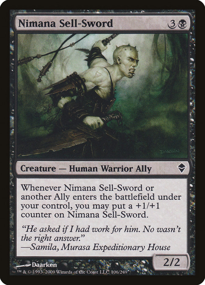 Nimana Sell-Sword [Zendikar] MTG Single Magic: The Gathering | Red Claw Gaming