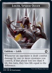 Treasure // Lolth, Spider Queen Emblem Double-Sided Token [Dungeons & Dragons: Adventures in the Forgotten Realms Tokens] MTG Single Magic: The Gathering | Red Claw Gaming