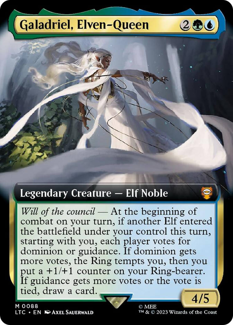 Galadriel, Elven-Queen (Extended Art) [The Lord of the Rings: Tales of Middle-Earth Commander] MTG Single Magic: The Gathering | Red Claw Gaming