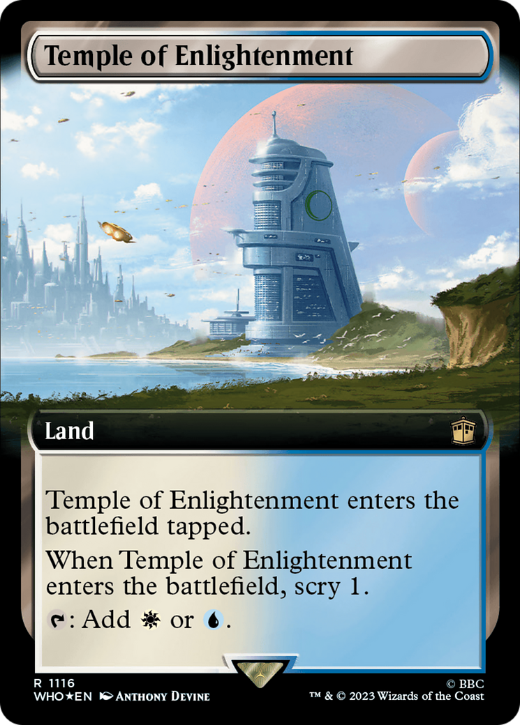 Temple of Enlightenment (Extended Art) (Surge Foil) [Doctor Who] MTG Single Magic: The Gathering    | Red Claw Gaming