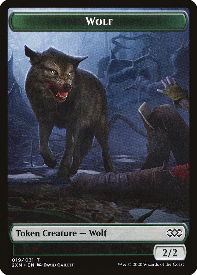 Copy // Wolf Double-Sided Token [Double Masters Tokens] MTG Single Magic: The Gathering | Red Claw Gaming