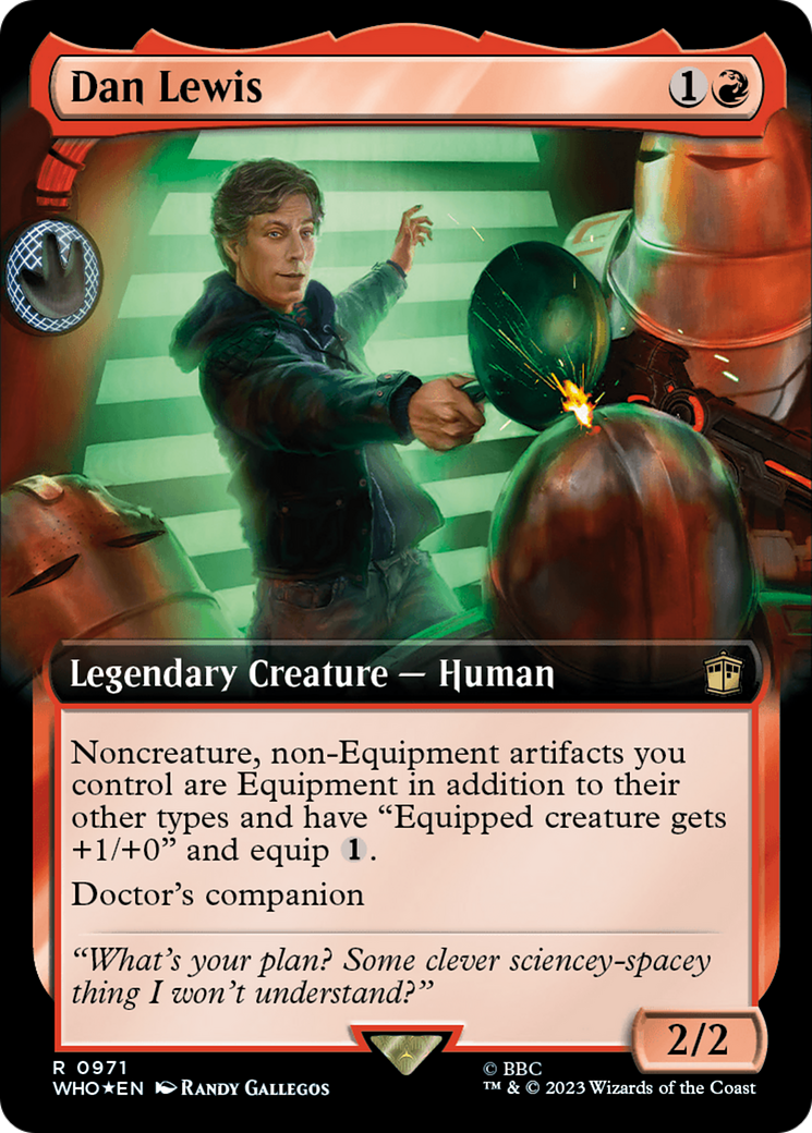 Dan Lewis (Extended Art) (Surge Foil) [Doctor Who] MTG Single Magic: The Gathering | Red Claw Gaming