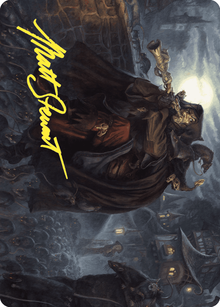 Totentanz, Swarm Piper Art Card (Gold-Stamped Signature) [Wilds of Eldraine Art Series] MTG Single Magic: The Gathering | Red Claw Gaming