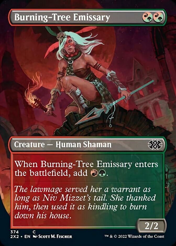 Burning-Tree Emissary (Borderless Alternate Art) [Double Masters 2022] MTG Single Magic: The Gathering    | Red Claw Gaming