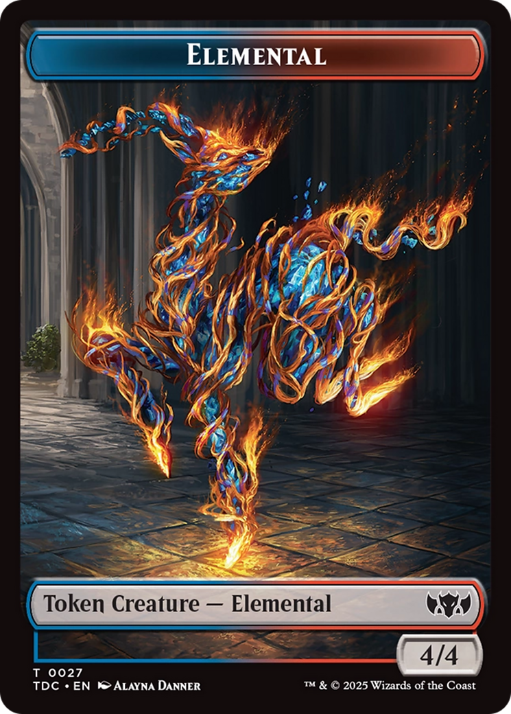 Elemental (0027) // Monk Double-Sided Token [Tarkir: Dragonstorm Commander Tokens] MTG Single Magic: The Gathering | Red Claw Gaming
