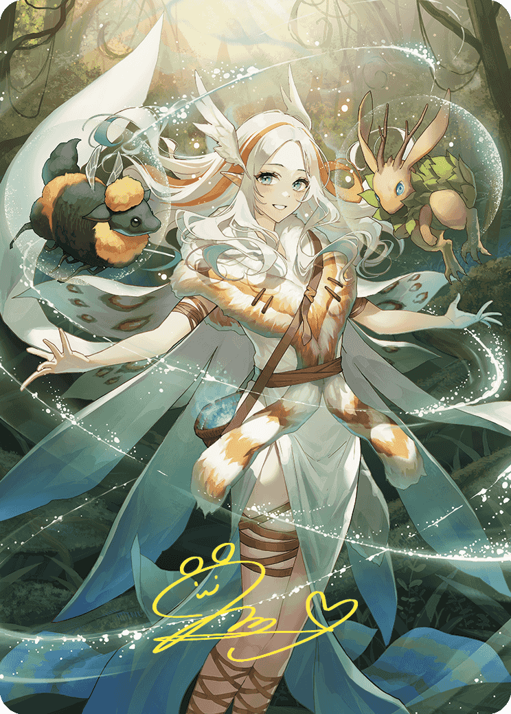 Greater Auramancy Anime Art Card (Gold-Stamped Signature) [Wilds of Eldraine Art Series] MTG Single Magic: The Gathering | Red Claw Gaming