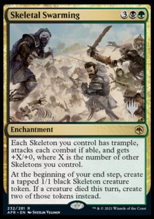 Skeletal Swarming (Promo Pack) [Dungeons & Dragons: Adventures in the Forgotten Realms Promos] MTG Single Magic: The Gathering | Red Claw Gaming