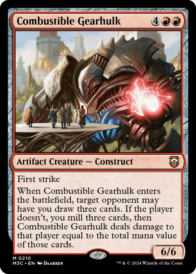 Combustible Gearhulk [Modern Horizons 3 Commander] MTG Single Magic: The Gathering    | Red Claw Gaming