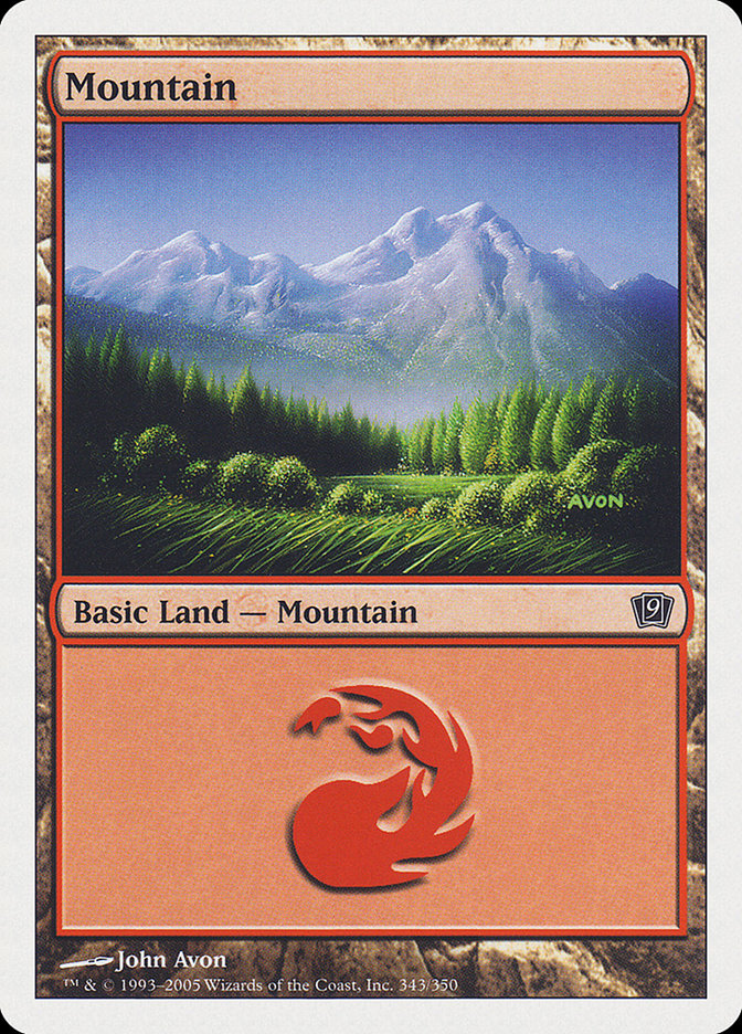 Mountain (343) [Ninth Edition] MTG Single Magic: The Gathering | Red Claw Gaming
