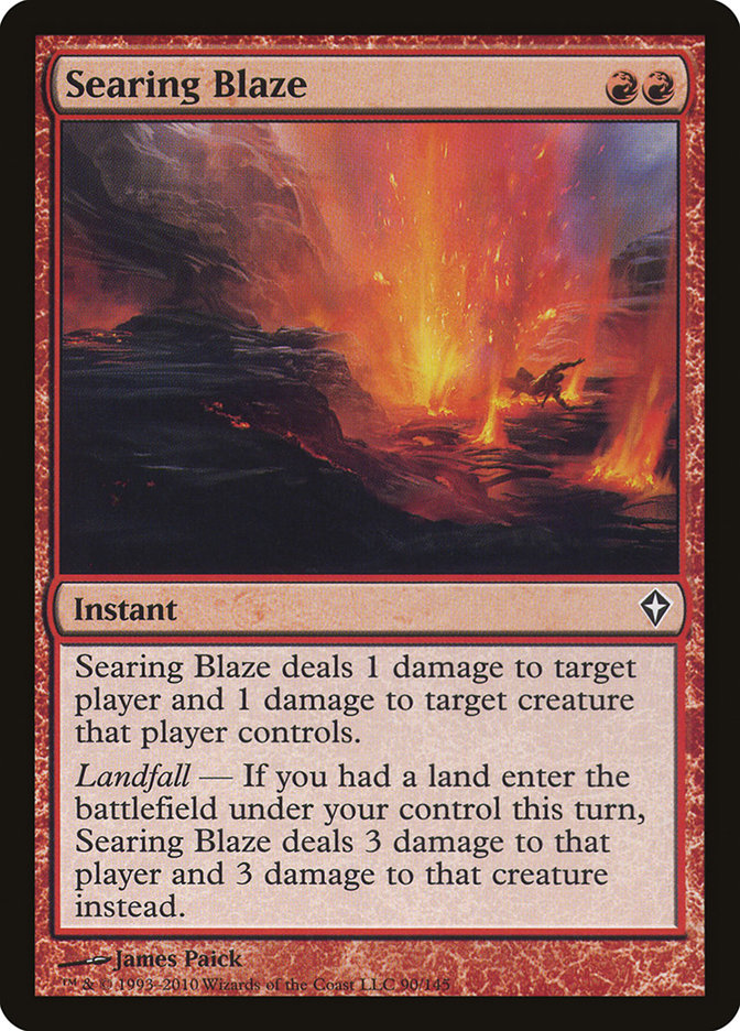 Searing Blaze [Worldwake] MTG Single Magic: The Gathering | Red Claw Gaming