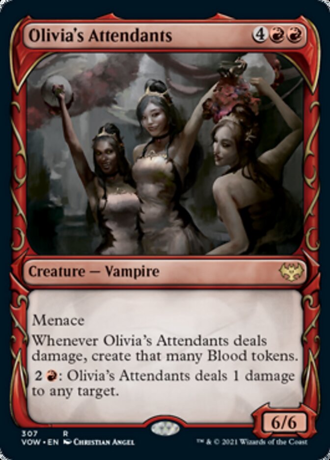 Olivia's Attendants (Showcase Fang Frame) [Innistrad: Crimson Vow] MTG Single Magic: The Gathering | Red Claw Gaming