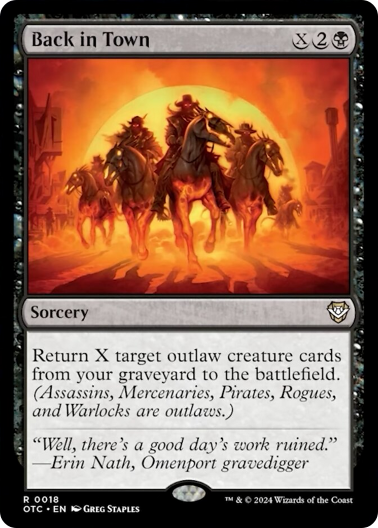Back in Town [Outlaws of Thunder Junction Commander] MTG Single Magic: The Gathering | Red Claw Gaming
