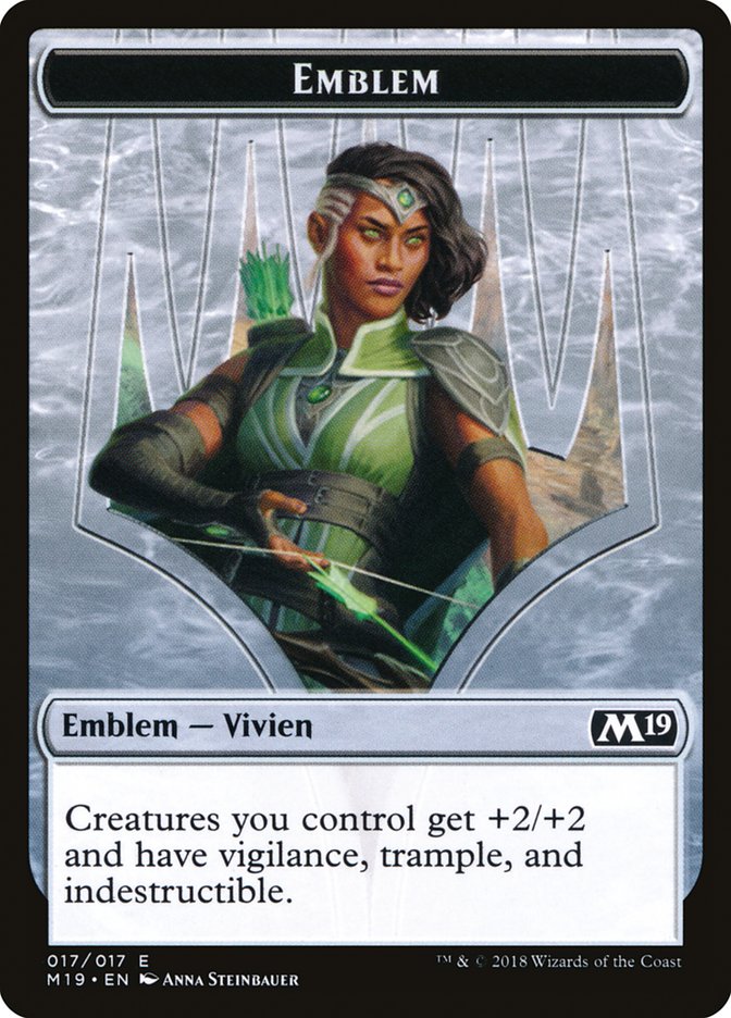 Vivien Reid Emblem [Core Set 2019 Tokens] MTG Single Magic: The Gathering | Red Claw Gaming