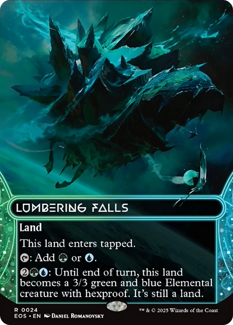 Lumbering Falls (0024) (Borderless) [Edge of Eternities: Stellar Sights] MTG Single Magic: The Gathering | Red Claw Gaming