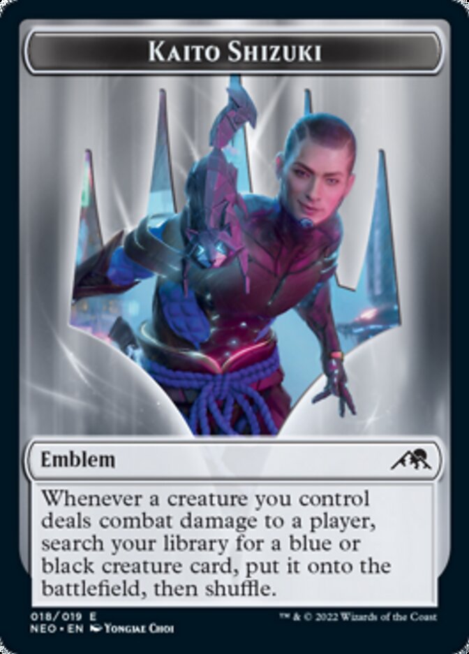 Spirit (002) // Kaito Shizuki Emblem Double-Sided Token [Kamigawa: Neon Dynasty Tokens] MTG Single Magic: The Gathering | Red Claw Gaming
