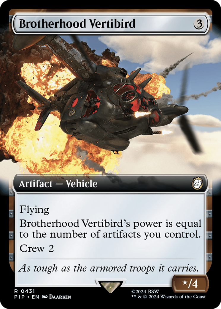 Brotherhood Vertibird (Extended Art) [Fallout] MTG Single Magic: The Gathering | Red Claw Gaming