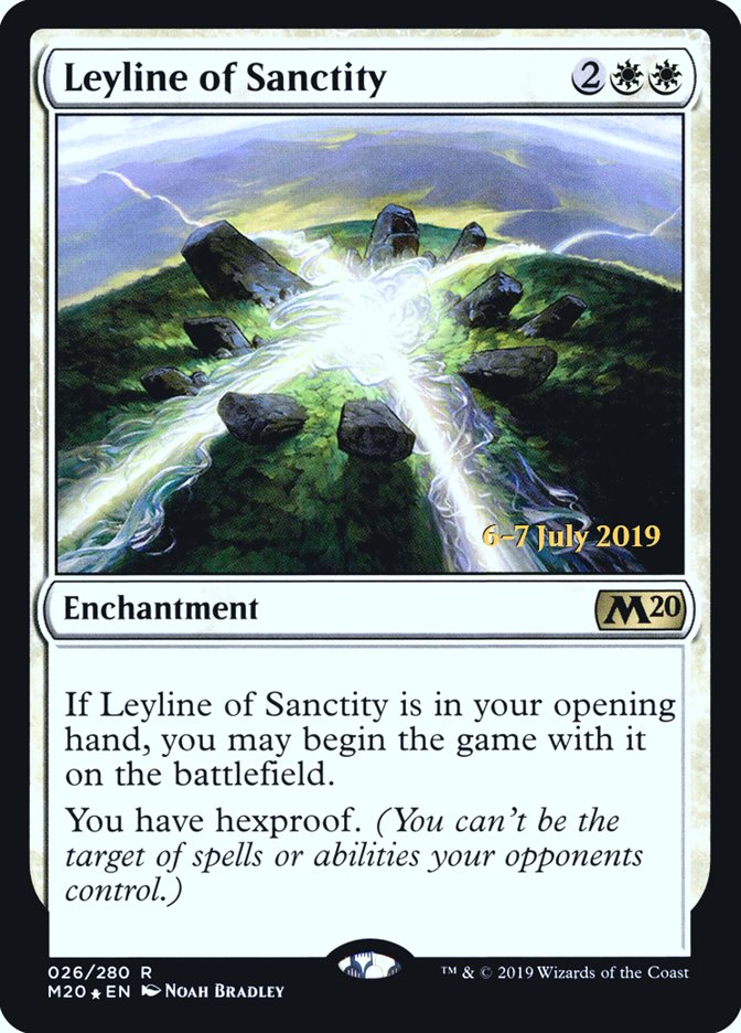 Leyline of Sanctity [Core Set 2020 Prerelease Promos] MTG Single Magic: The Gathering | Red Claw Gaming