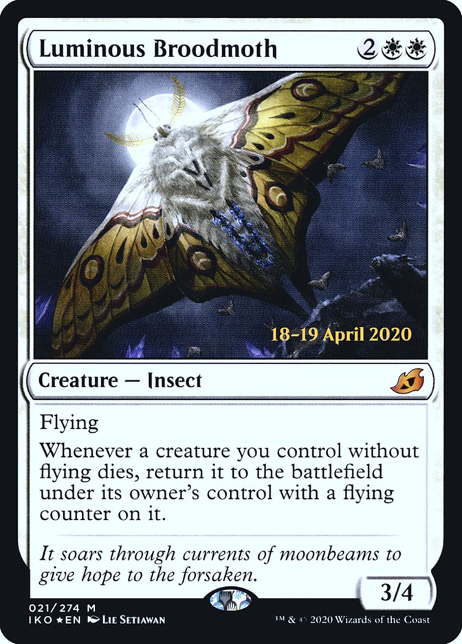 Luminous Broodmoth [Ikoria: Lair of Behemoths Prerelease Promos] MTG Single Magic: The Gathering | Red Claw Gaming