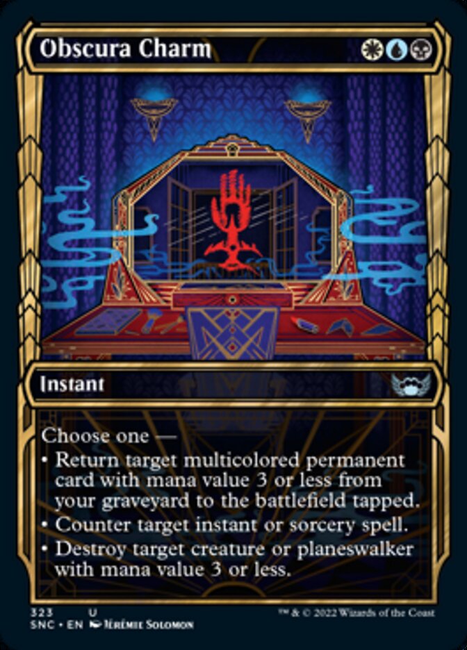 Obscura Charm (Showcase Golden Age) [Streets of New Capenna] MTG Single Magic: The Gathering | Red Claw Gaming