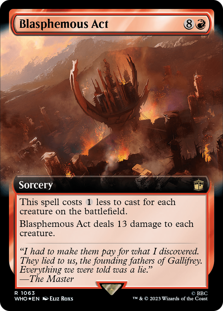 Blasphemous Act (Extended Art) (Surge Foil) [Doctor Who] MTG Single Magic: The Gathering | Red Claw Gaming