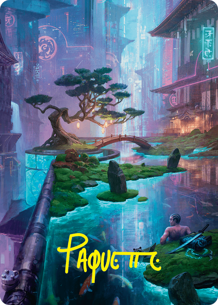 Island Art Card (22/54) (Gold-Stamped Signature) [Foundations Art Series] MTG Single Magic: The Gathering | Red Claw Gaming