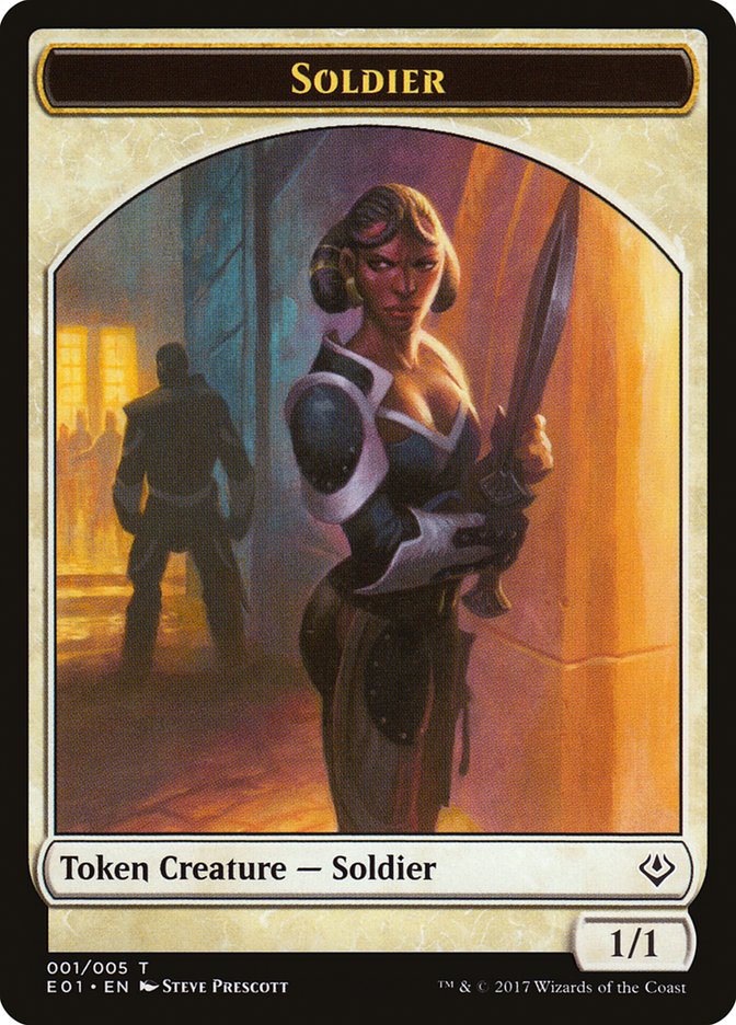 Beast (004) // Soldier Double-Sided Token [Archenemy: Nicol Bolas Tokens] MTG Single Magic: The Gathering | Red Claw Gaming