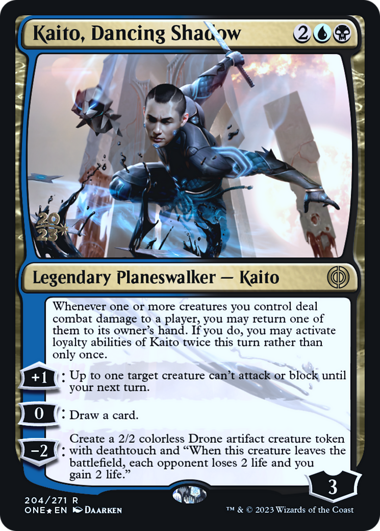 Kaito, Dancing Shadow [Phyrexia: All Will Be One Prerelease Promos] MTG Single Magic: The Gathering | Red Claw Gaming