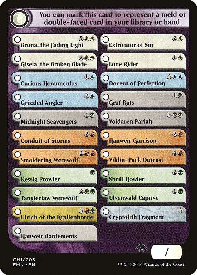Eldritch Moon Checklist [Eldritch Moon Tokens] MTG Single Magic: The Gathering | Red Claw Gaming