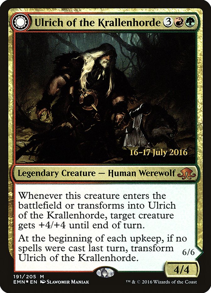 Ulrich of the Krallenhorde // Ulrich, Uncontested Alpha [Eldritch Moon Prerelease Promos] MTG Single Magic: The Gathering | Red Claw Gaming