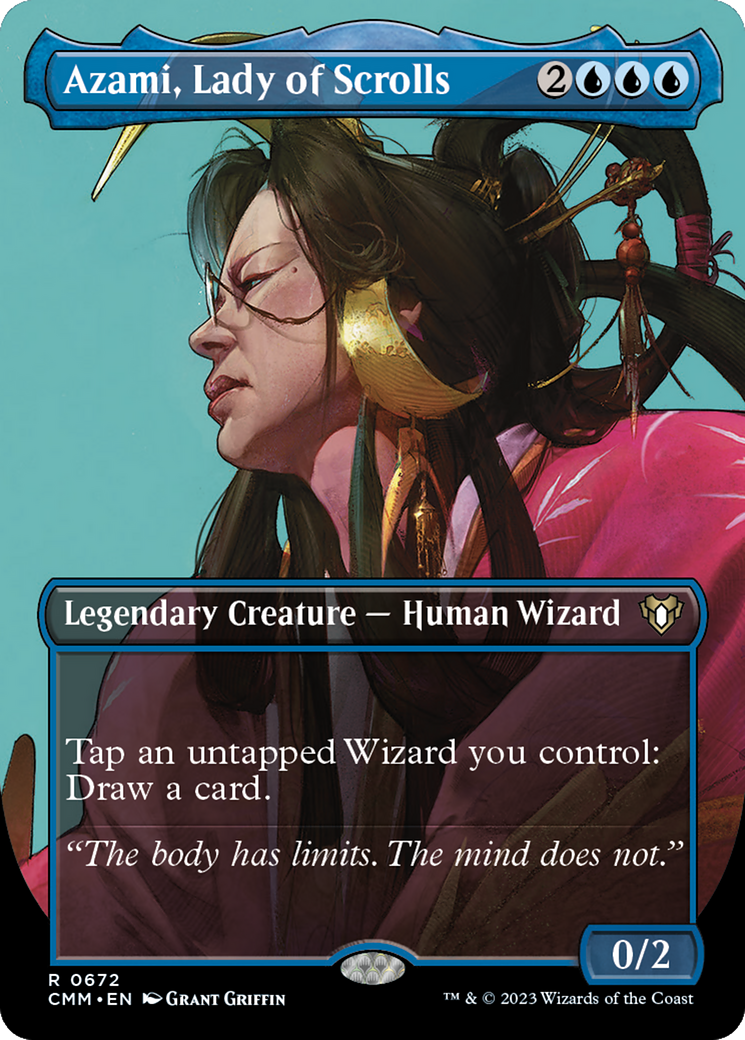 Azami, Lady of Scrolls (Borderless Profile) [Commander Masters] MTG Single Magic: The Gathering | Red Claw Gaming