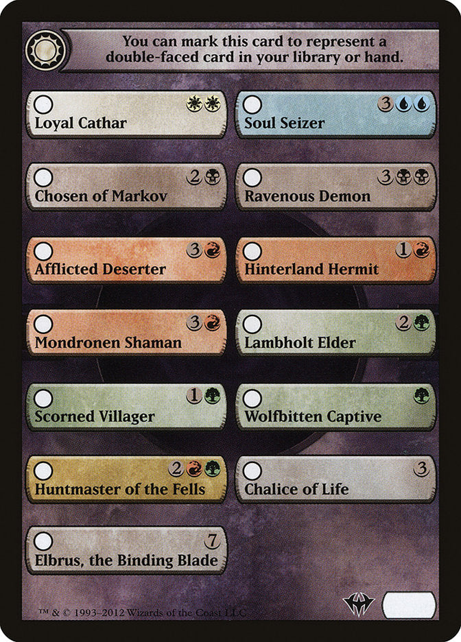 Dark Ascension Checklist [Dark Ascension Tokens] MTG Single Magic: The Gathering | Red Claw Gaming