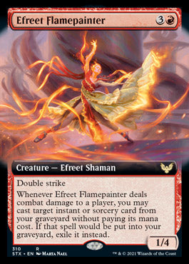 Efreet Flamepainter (Extended Art) [Strixhaven: School of Mages] MTG Single Magic: The Gathering | Red Claw Gaming