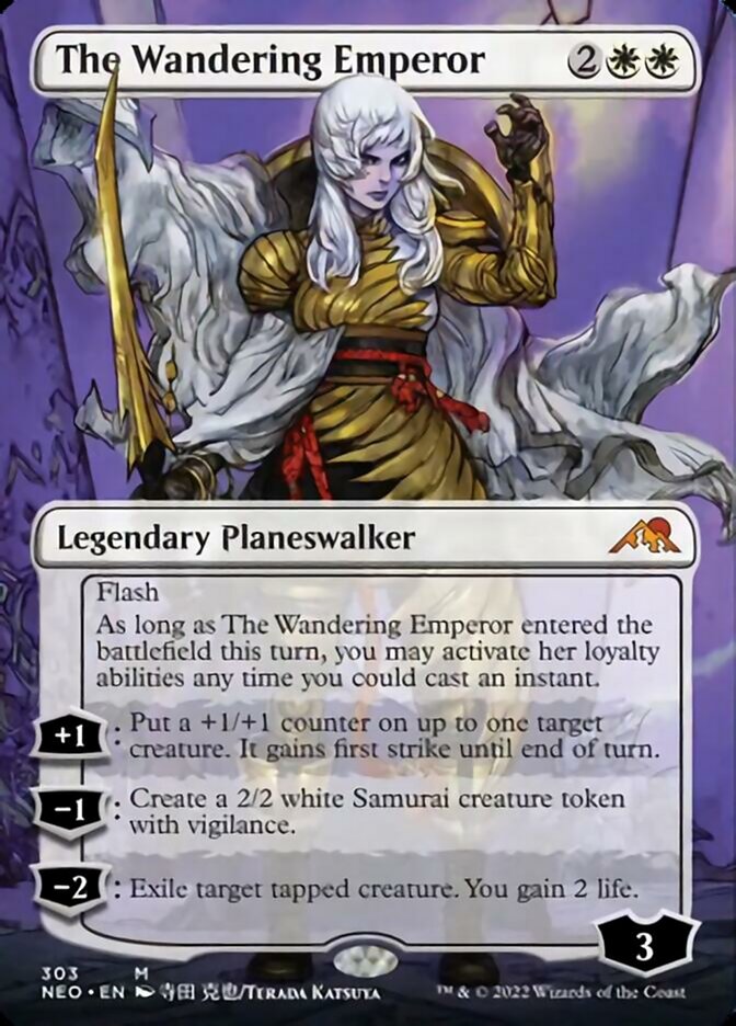 The Wandering Emperor (Borderless) [Kamigawa: Neon Dynasty] MTG Single Magic: The Gathering    | Red Claw Gaming