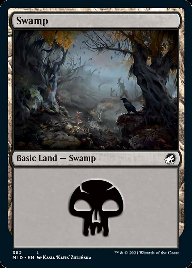 Swamp (382) [Innistrad: Midnight Hunt] MTG Single Magic: The Gathering | Red Claw Gaming