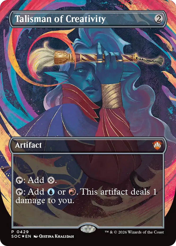 Talisman of Creativity (Borderless) [Secrets of Strixhaven Commander] MTG Single Magic: The Gathering | Red Claw Gaming