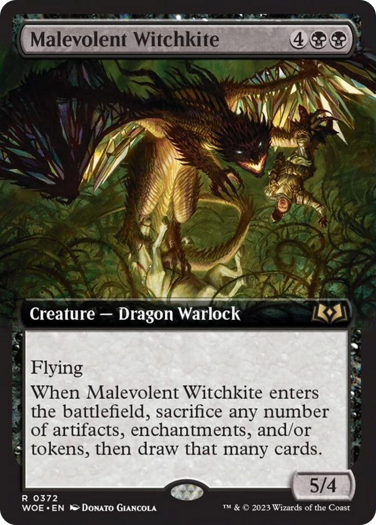 Malevolent Witchkite (Extended Art) [Wilds of Eldraine] MTG Single Magic: The Gathering    | Red Claw Gaming
