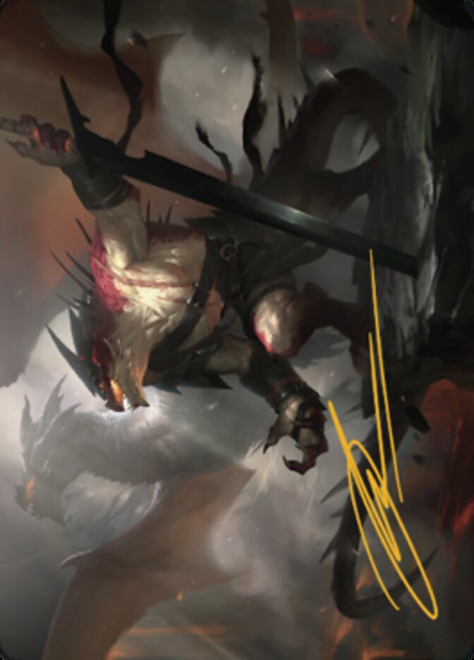 Rivaz of the Claw Art Card (Gold-Stamped Signature) [Dominaria United Art Series] MTG Single Magic: The Gathering | Red Claw Gaming