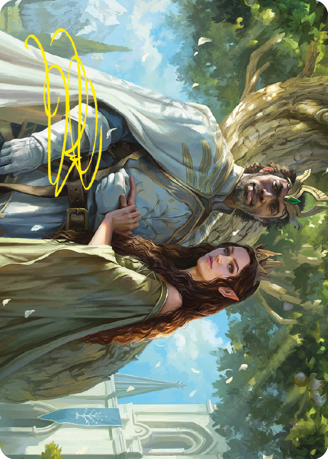 Aragorn and Arwen, Wed Art Card (Gold-Stamped Signature) [The Lord of the Rings: Tales of Middle-earth Art Series] MTG Single Magic: The Gathering | Red Claw Gaming